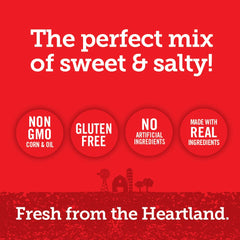 Packaging highlights four real ingredients in Popcorn Indiana Kettle Corn.