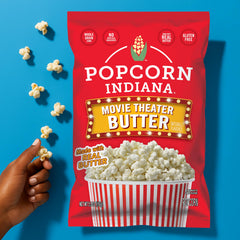 Aromatic butter coating on Popcorn Indiana kernels, inviting flavor.