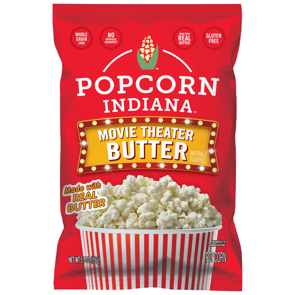 Popcorn Indiana Movie Theater Butter bags ready for at-home movie nights.