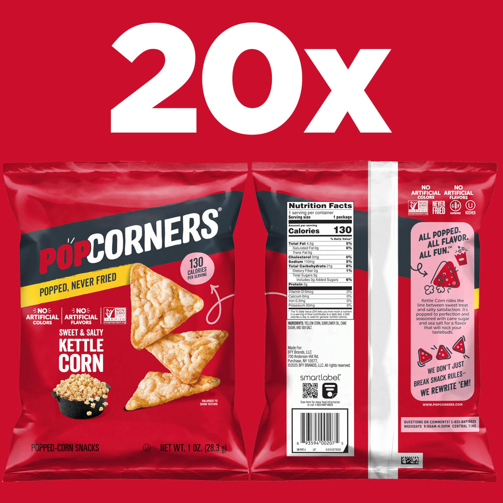 PopCorners 20-pack image shows convenient 1 oz portions for busy days.
