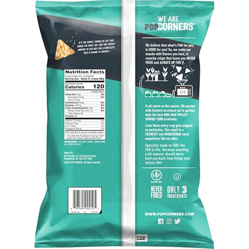 PopCorners Sea Salt chips close-up, showcasing light texture for guilt-free munching.
