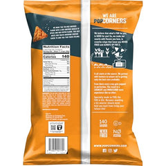 Close-up of crunchy PopCorners Spicy Queso chips with spicy seasoning.
