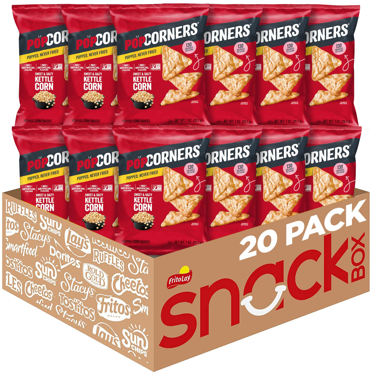 PopCorners Sweet & Salty Kettle Corn bag, a crunchy on-the-go snack.