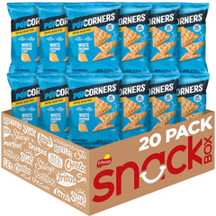 PopCorners White Cheddar outer packaging showing a 20-pack for on-the-go snacking