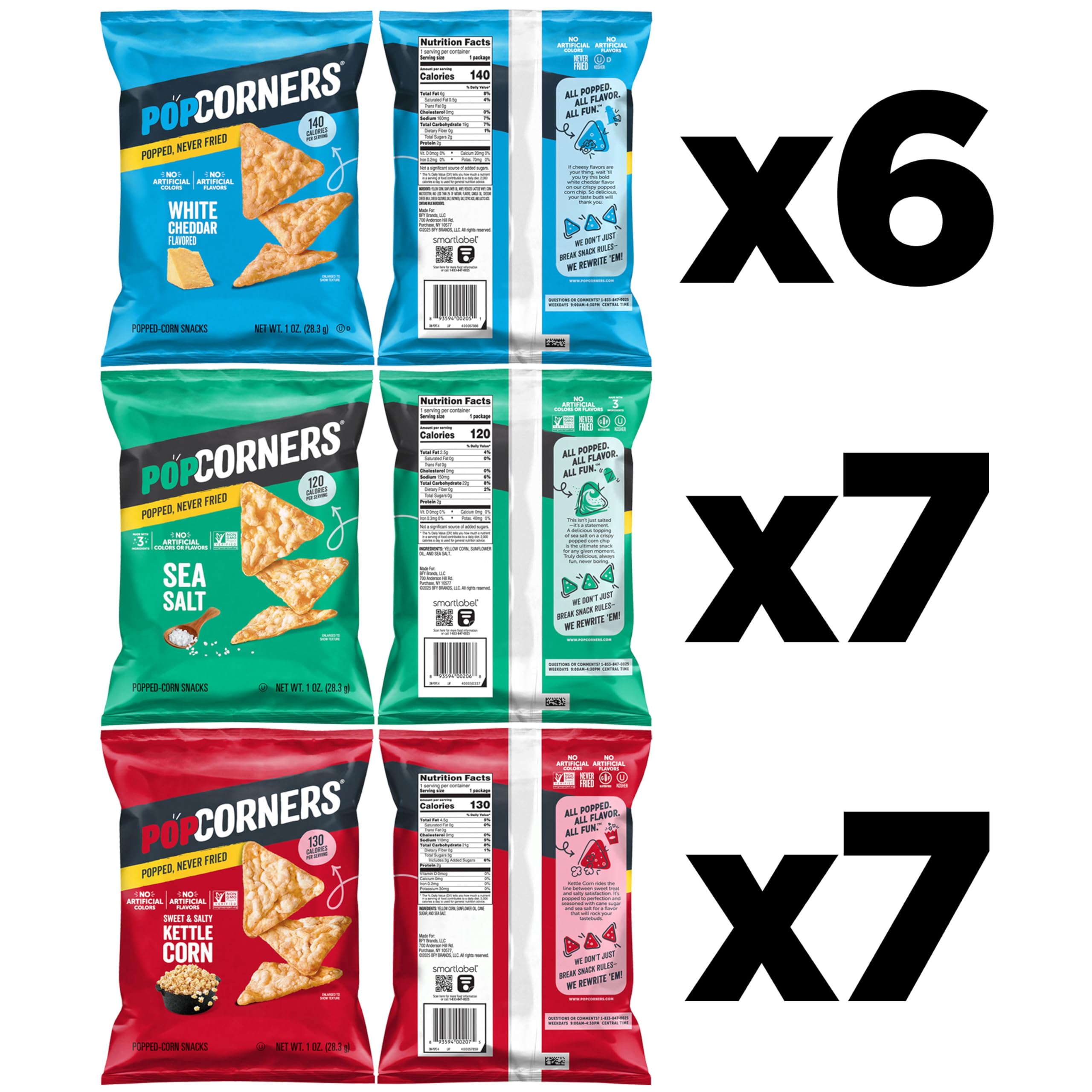 PopCorners White Cheddar snack pack with bold lunchtime bite