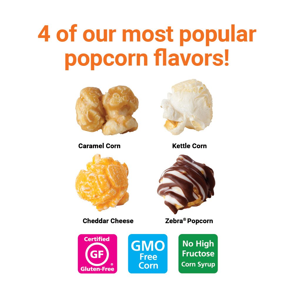 Popcornopolis Caramel Corn cone 12pk, sweet crunch for dessert or gifting.