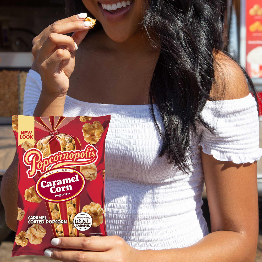 Popcornopolis giftable 12-pack ready for gifting or office treats.