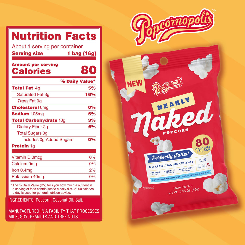 Popcornopolis Nearly Naked salt detail showcases classic flavor appeal