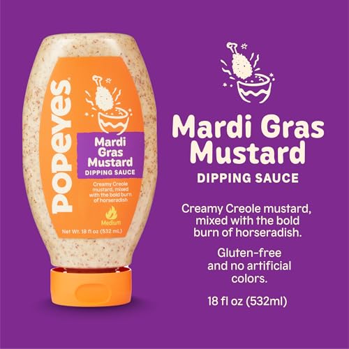 Popeyes Mardi Gras Mustard beside fried chicken, ready to pair.