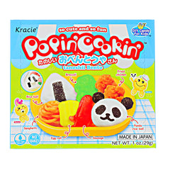 Popin' Cookin' DIY Candy Bento Kit front view with colorful candy shapes and tools for creative snacks.