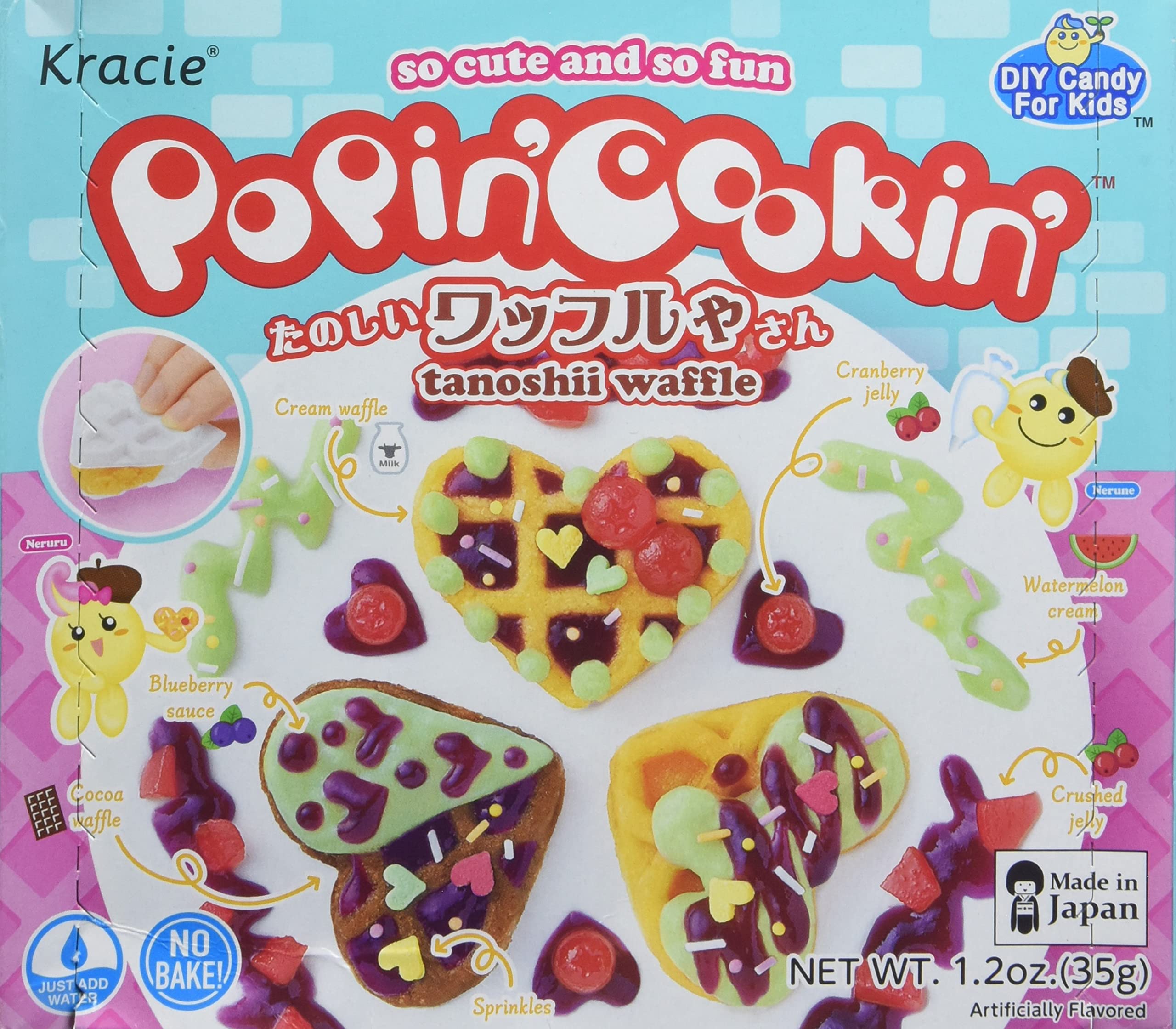 Popin' Cookin' Waffle Kit packaging with colorful instructions for creative play.