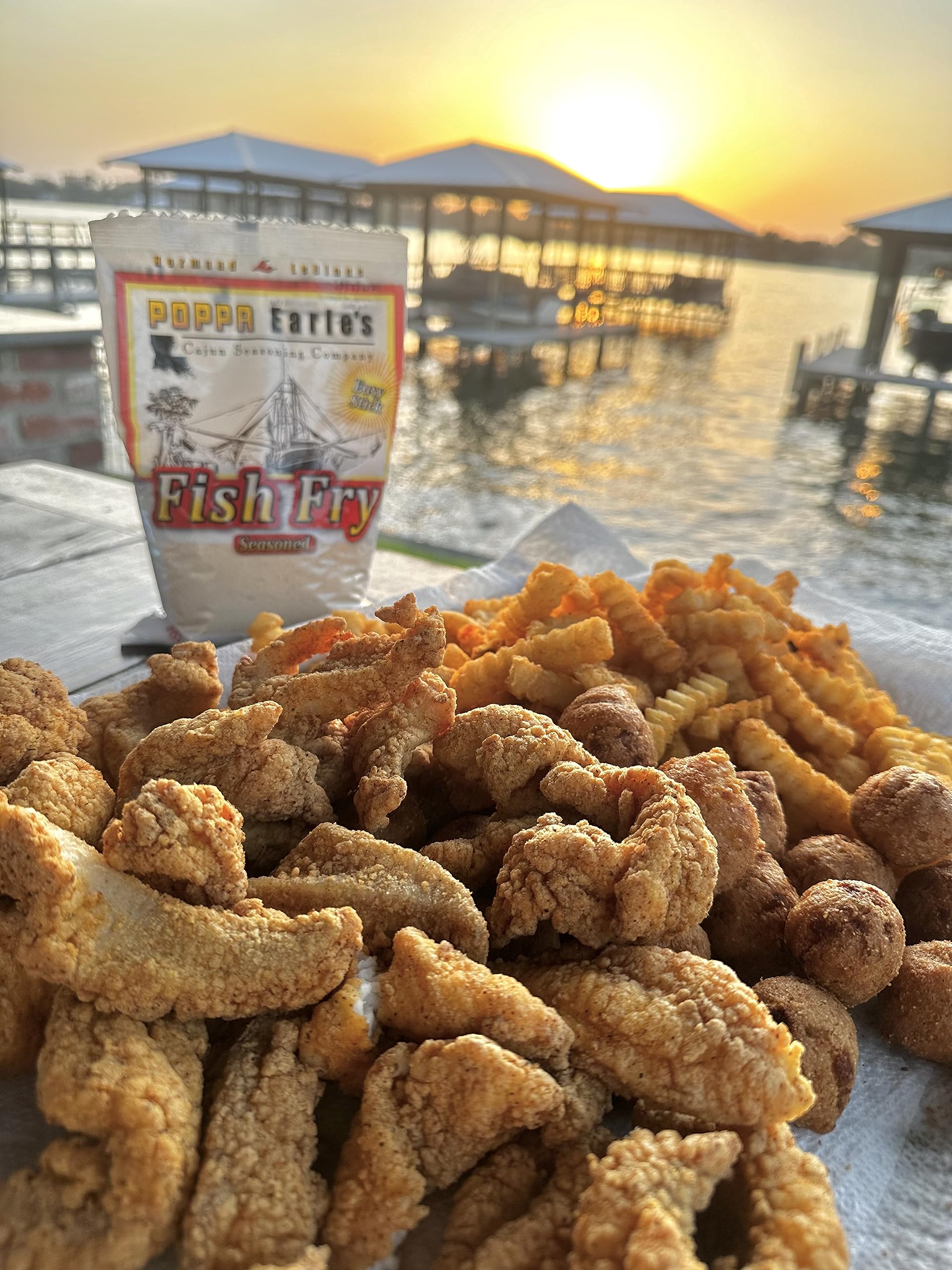 Poppa Earle's 1lb bag shows convenient packaging for home frying sessions.