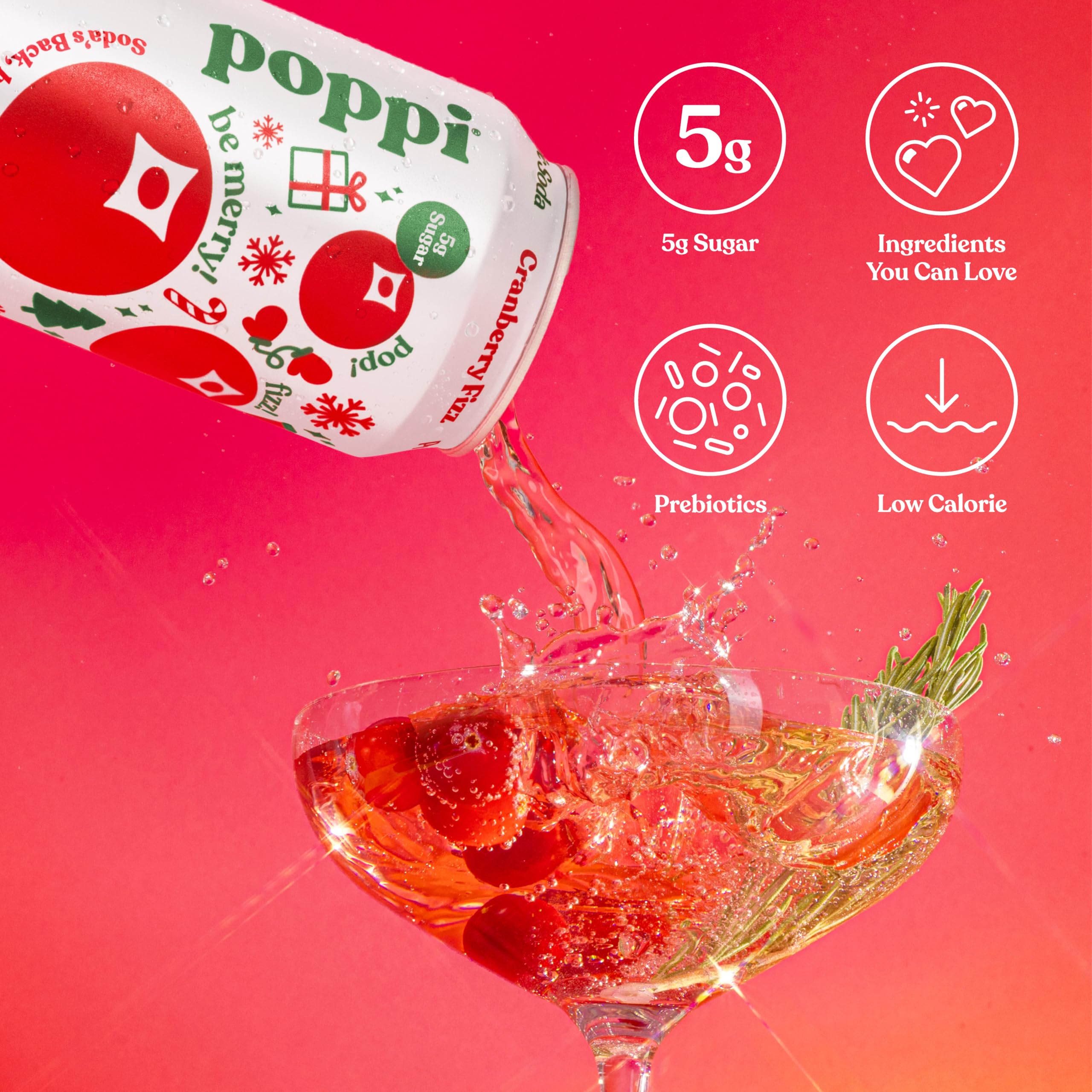 poppi cranberry fizz can in hand demonstrating 12 oz size and portable refreshment benefit
