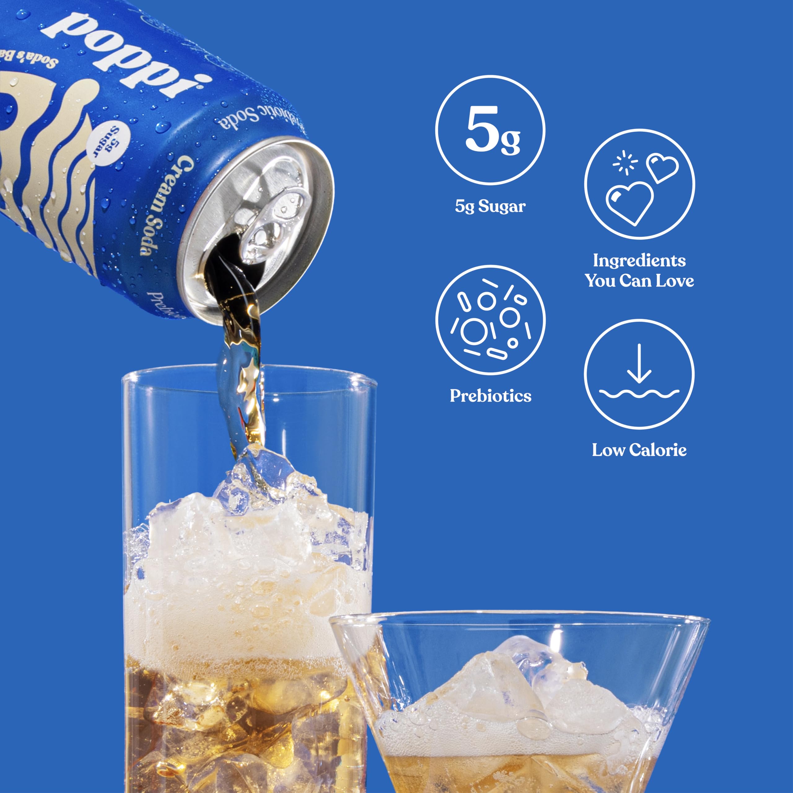 Poppi Cream Soda ingredients label highlights clean, simple components
