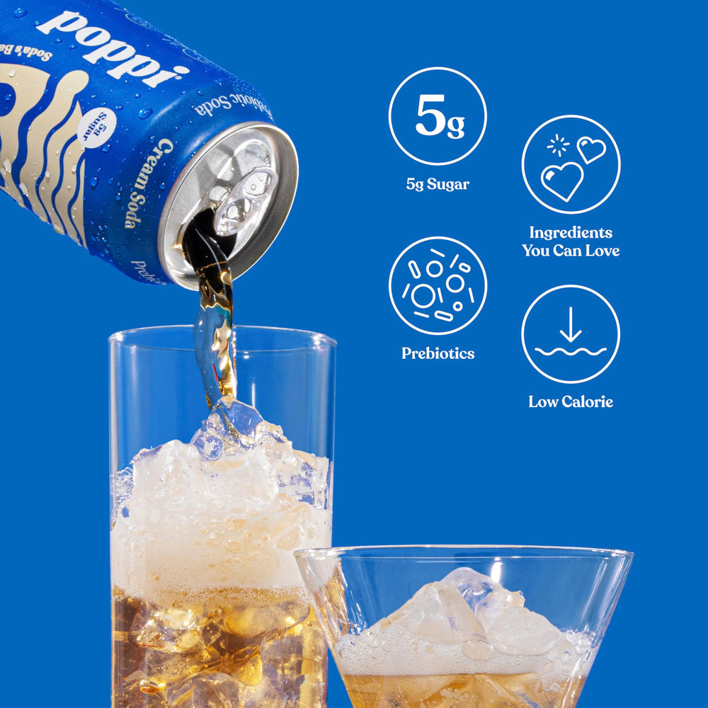 Poppi Cream Soda ingredients label highlights clean, simple components