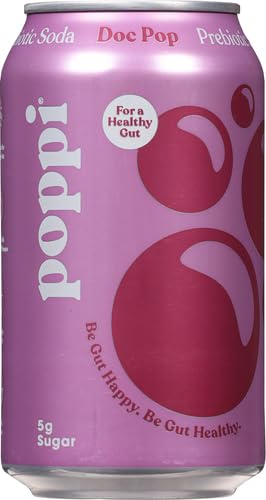 Poppi Doc Pop bottle beside healthy snacks suggesting versatile pantry usage