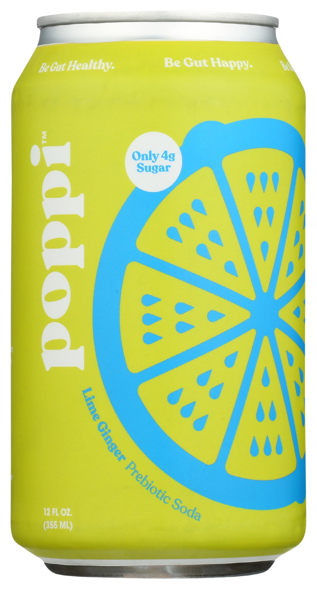 Poppi Lime Ginger ingredients on packaging emphasizing quality
