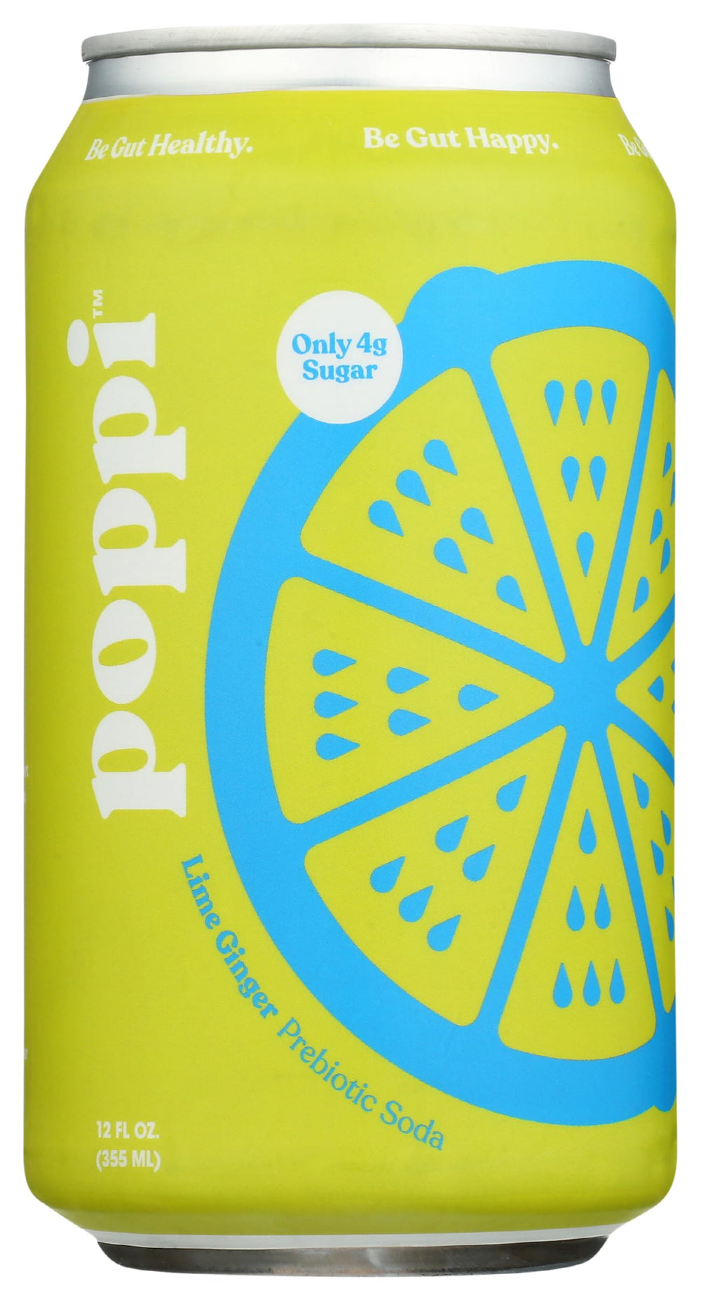 Poppi Lime Ginger ingredients on packaging emphasizing quality