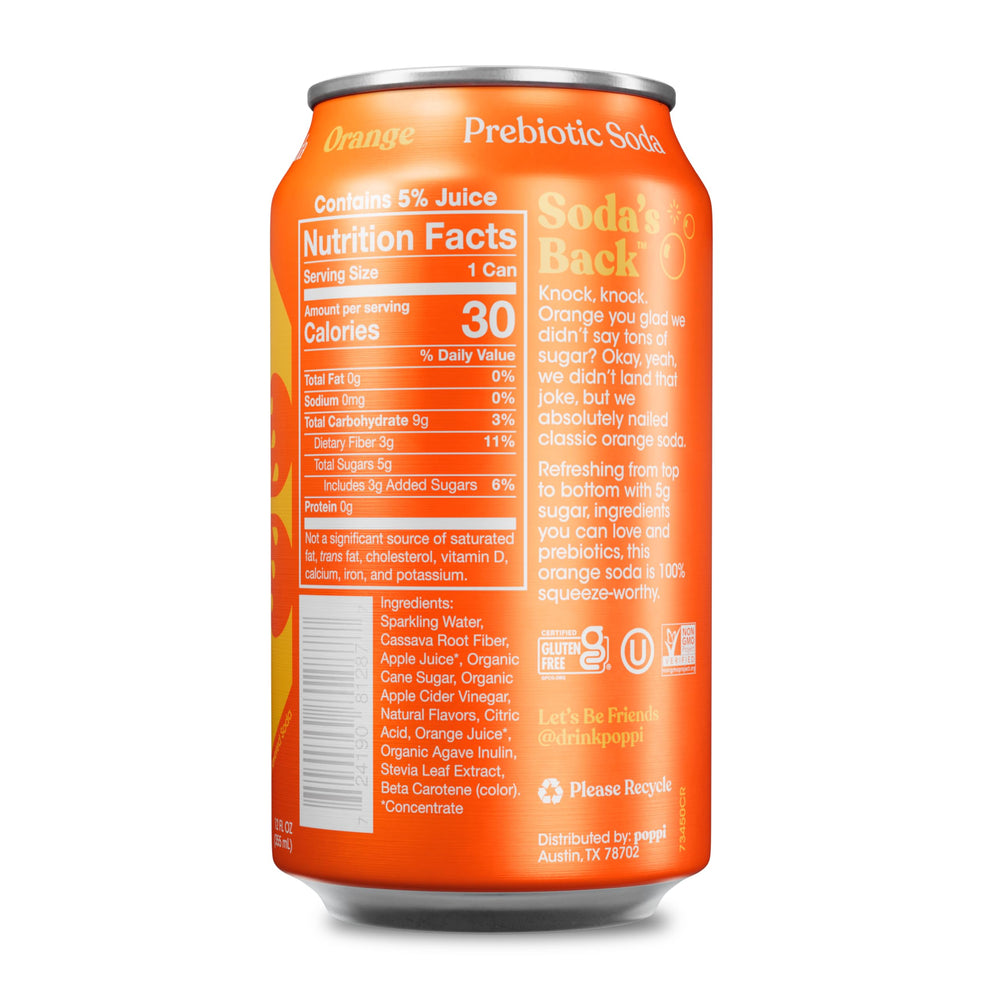 Poppi orange 12-pack display for convenient on-the-go refreshment