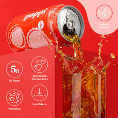 Poppi Prebiotic Soda ingredients label featuring agave inulin and cassava fiber