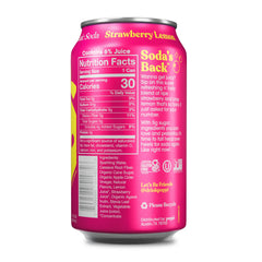 Poppi Sparkling Strawberry Lemon can is poured into a glass for a refreshing sip.