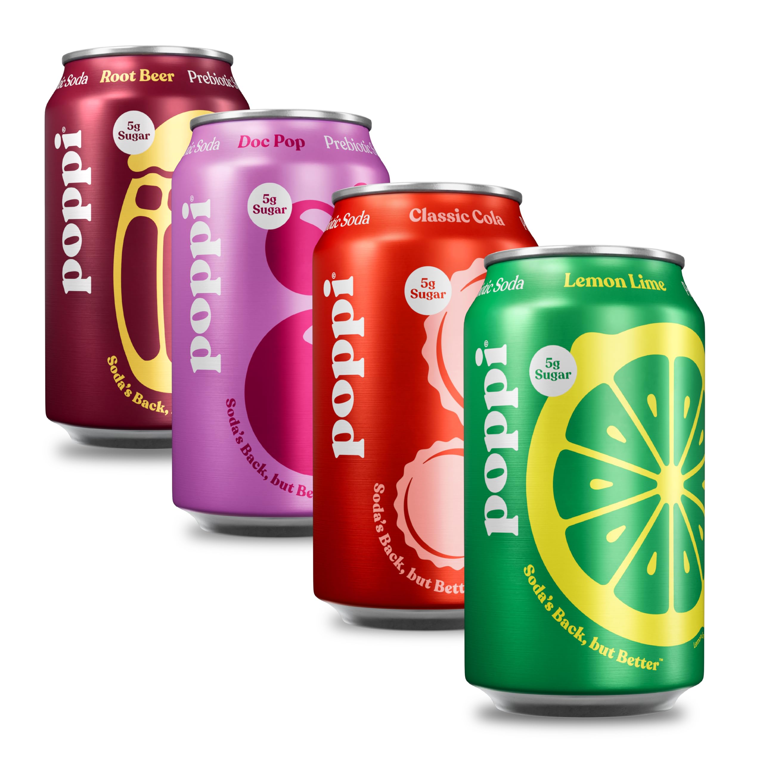 poppi front packaging of the classics 12-pack showing variety and convenience