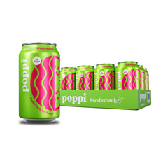 poppi watermelon front can showing label and refreshing benefit