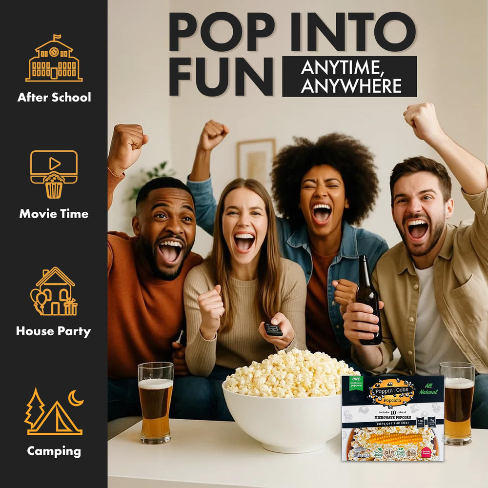 Poppin Cobs individually wrapped cobs emphasizing freshness and easy storage.