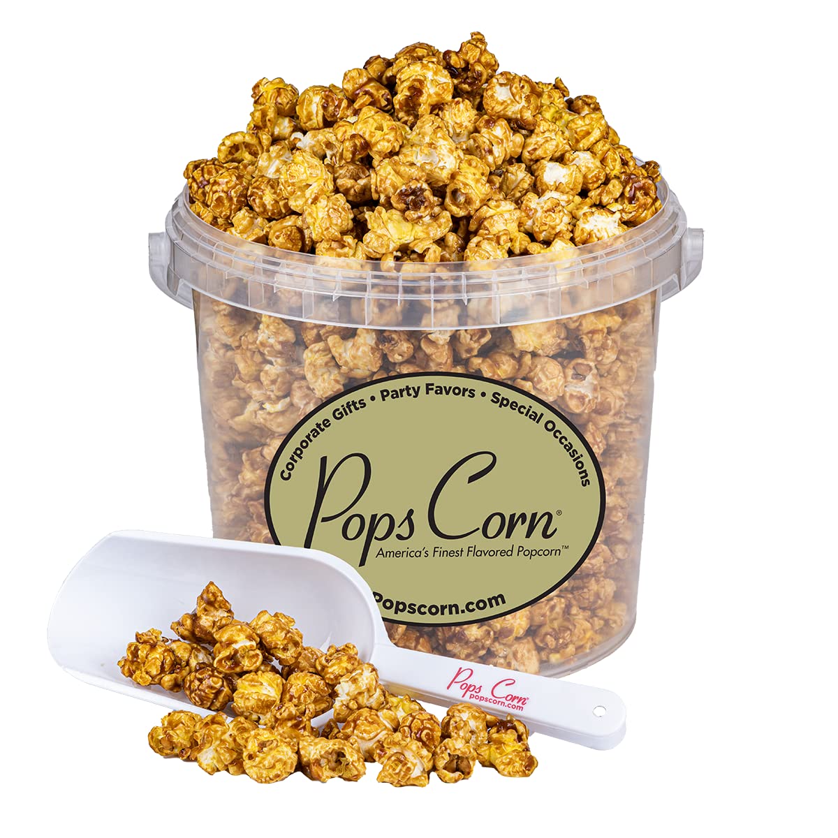 Pops Corn Gourmet Caramel Popcorn 1.5lb pack with rich caramel, ideal for gifts.