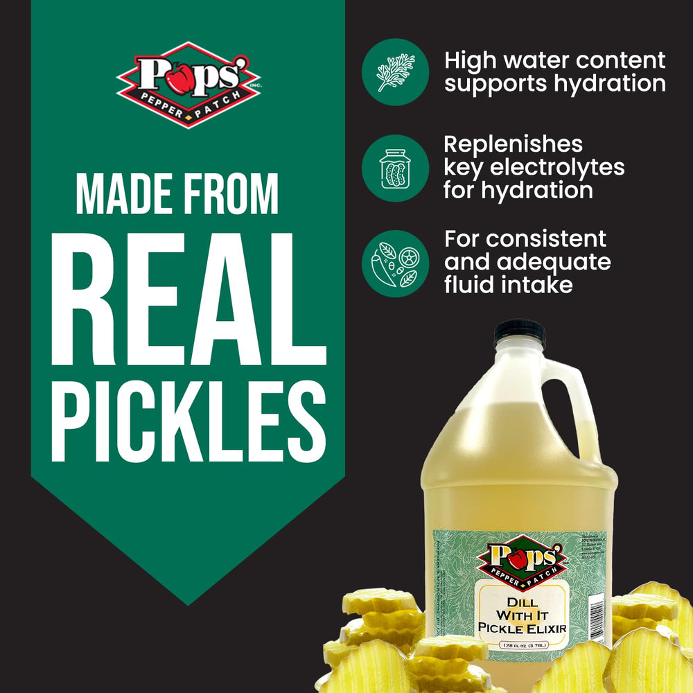 POPS' PEPPER PATCH dill brine used in kitchen recipes and marinades