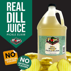POPS' PEPPER PATCH pickle elixir being poured for hydration and flavor