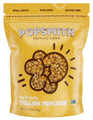 POPSMITH 28oz yellow kernels ready for stovetop popping for theater-style popcorn.