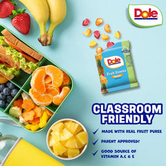 POPUPS! LOLLIPOP Dole fruit snacks allergen-free bag for safe classroom snacking.