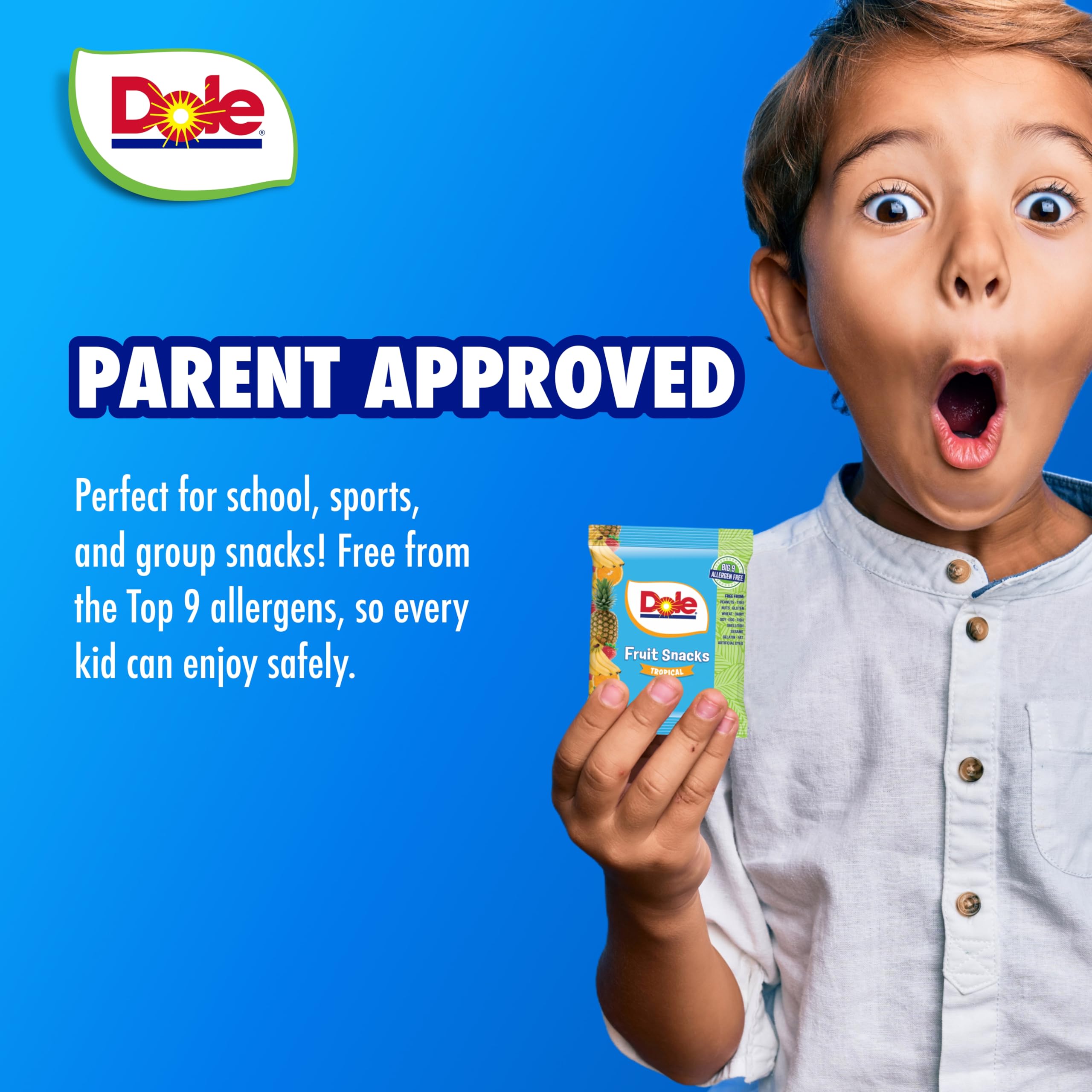 POPUPS! LOLLIPOP Dole fruit snacks real fruit purée with chewy pieces.