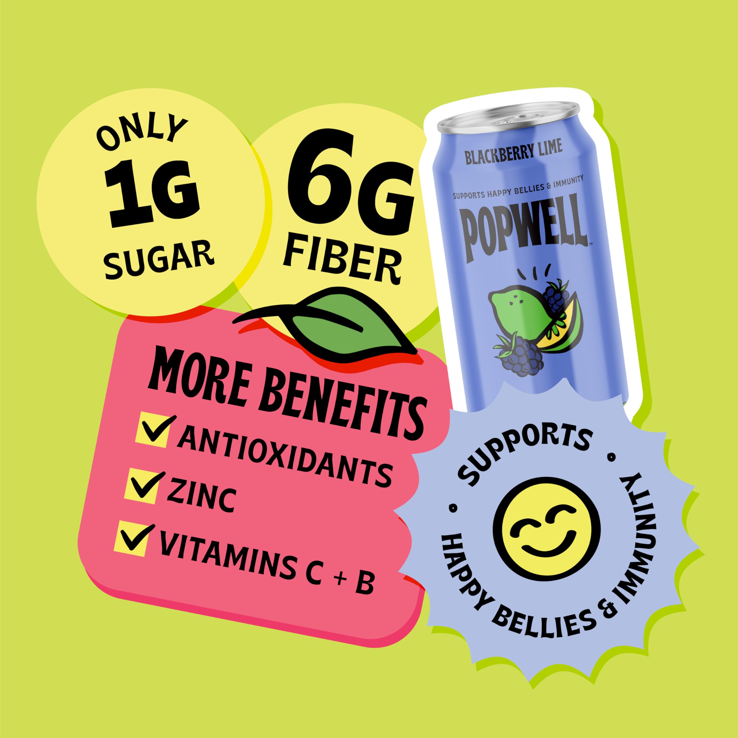 Popwell Blackberry Lime 12-pack on display for easy grabbing.