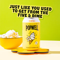 Popwell Cream Soda pack of 12 cans ideal for home or travel