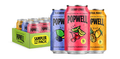 Popwell Blackberry Lime can showing bold flavor and 6g fiber per serving