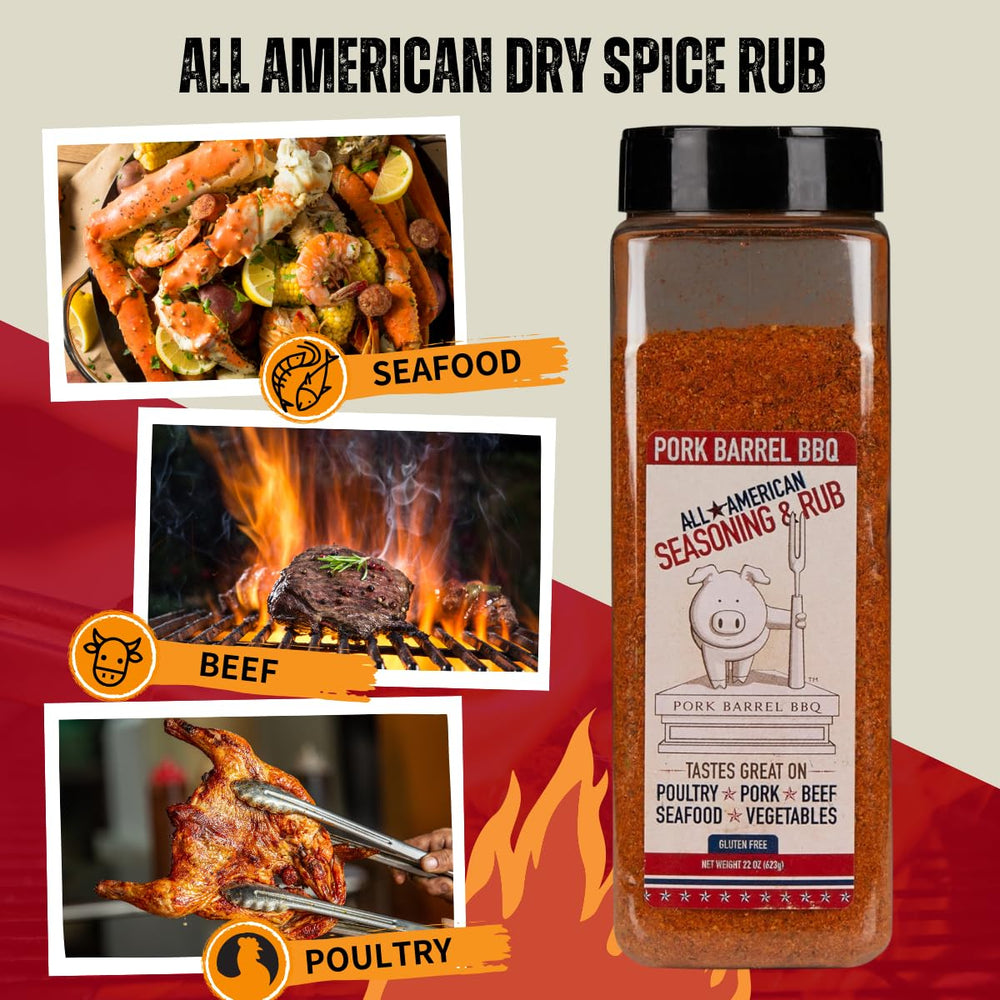 Pork Barrel BBQ All American Seasoning coats pork ribs for savory barbecue