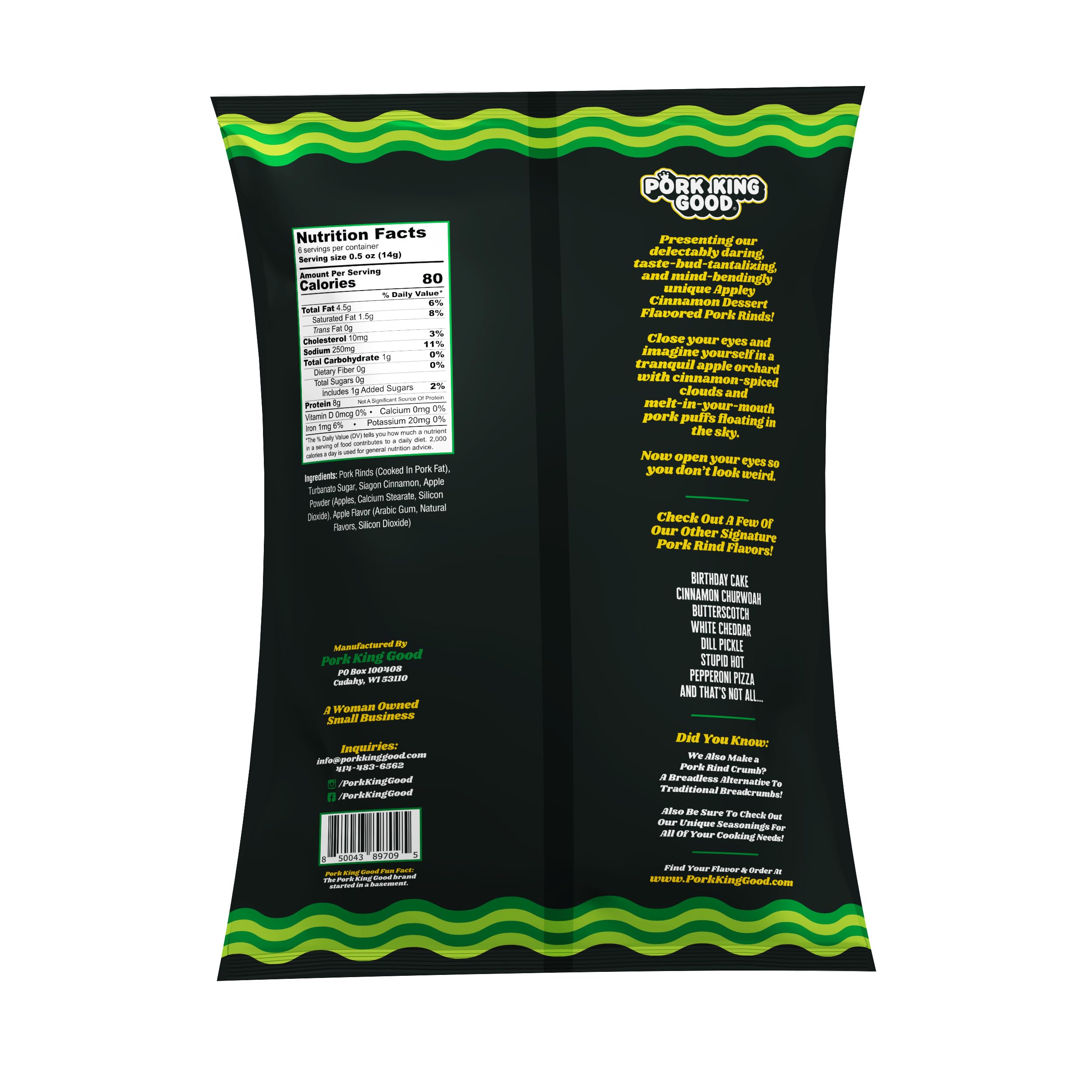 Pork King Good Cinnamon ChurWHOA pork rinds pack a dessert-flavored craving