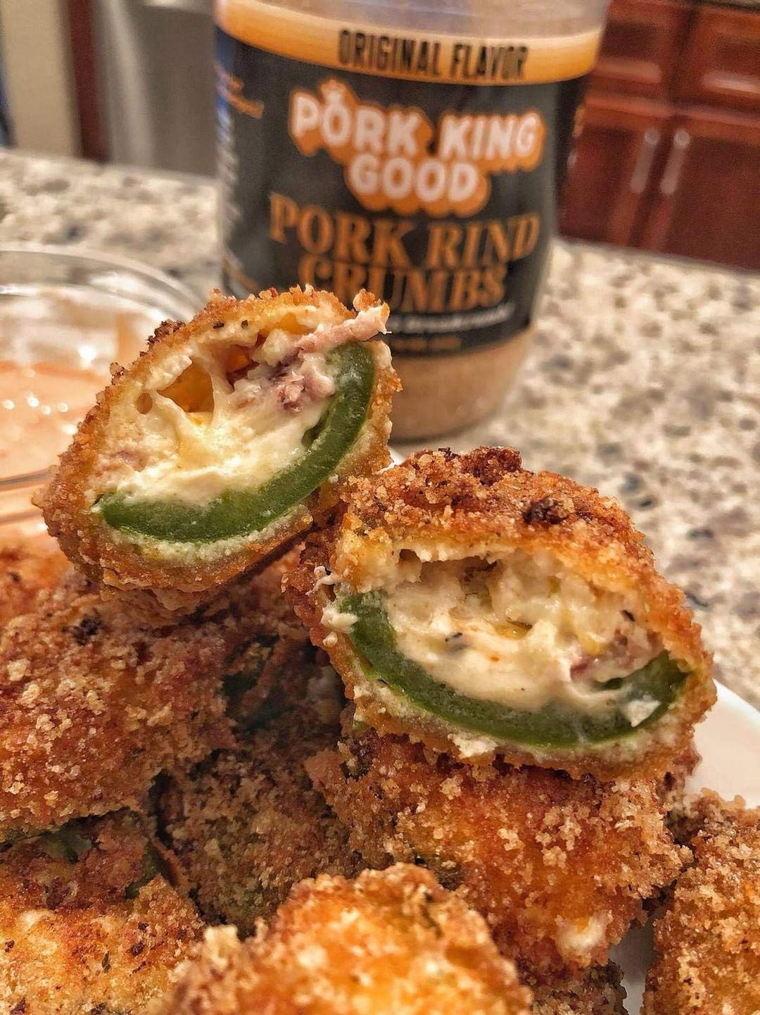 Pork King Good pork rind crumbs ready to scoop for breadless crusts