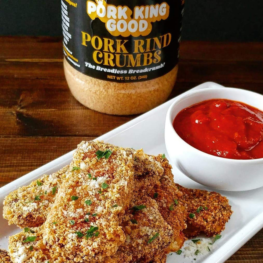 Fish coated in Pork King Good crumbs for crunchy crust