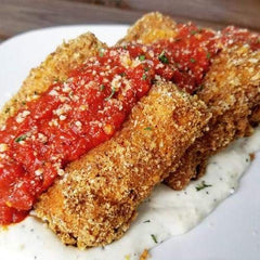 Pork King Good Italian Pork Rind Crumbs coating chicken fingers for crispness