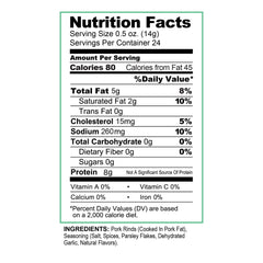 Two-pack on shelf highlights convenient, resealable meal prep option by Pork King Good.