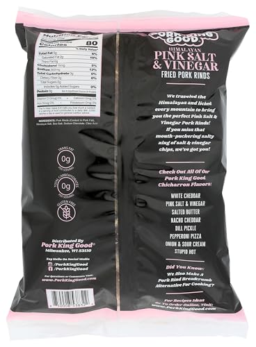 Pork King Good pork rinds close-up reveals crispy texture for guilt-free snacking.