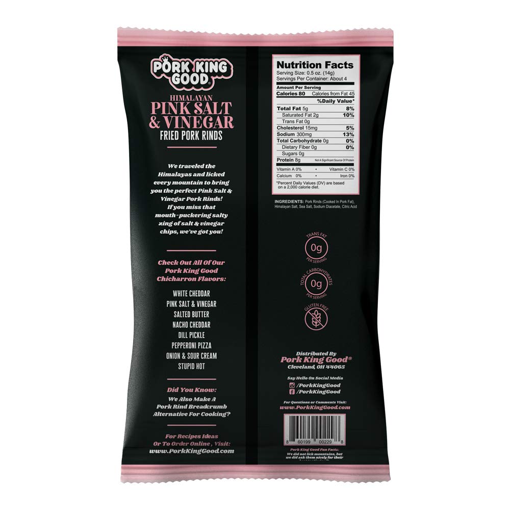 Nacho cheddar bag from Pork King Good demonstrates bold flavor and protein-rich crunch.
