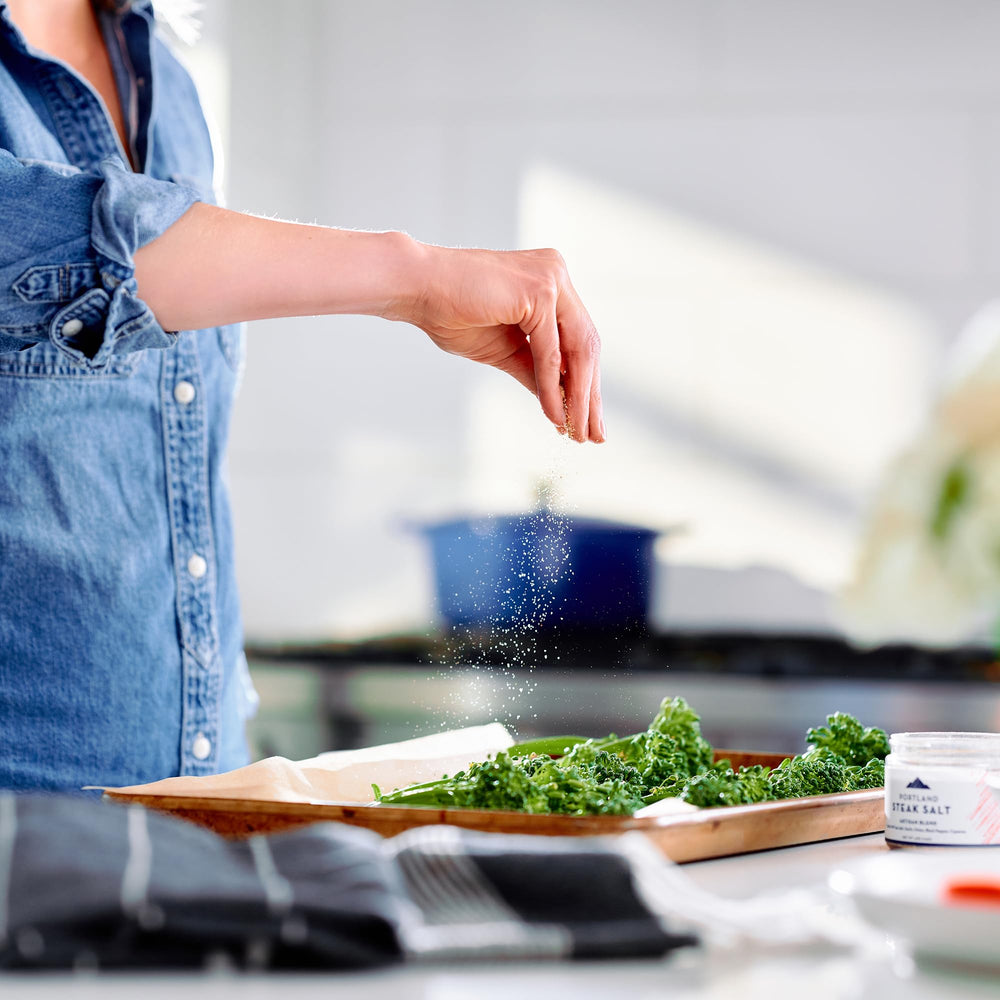 Portland Salt Co SPG spice jar kitchen offers convenient all-purpose rub.