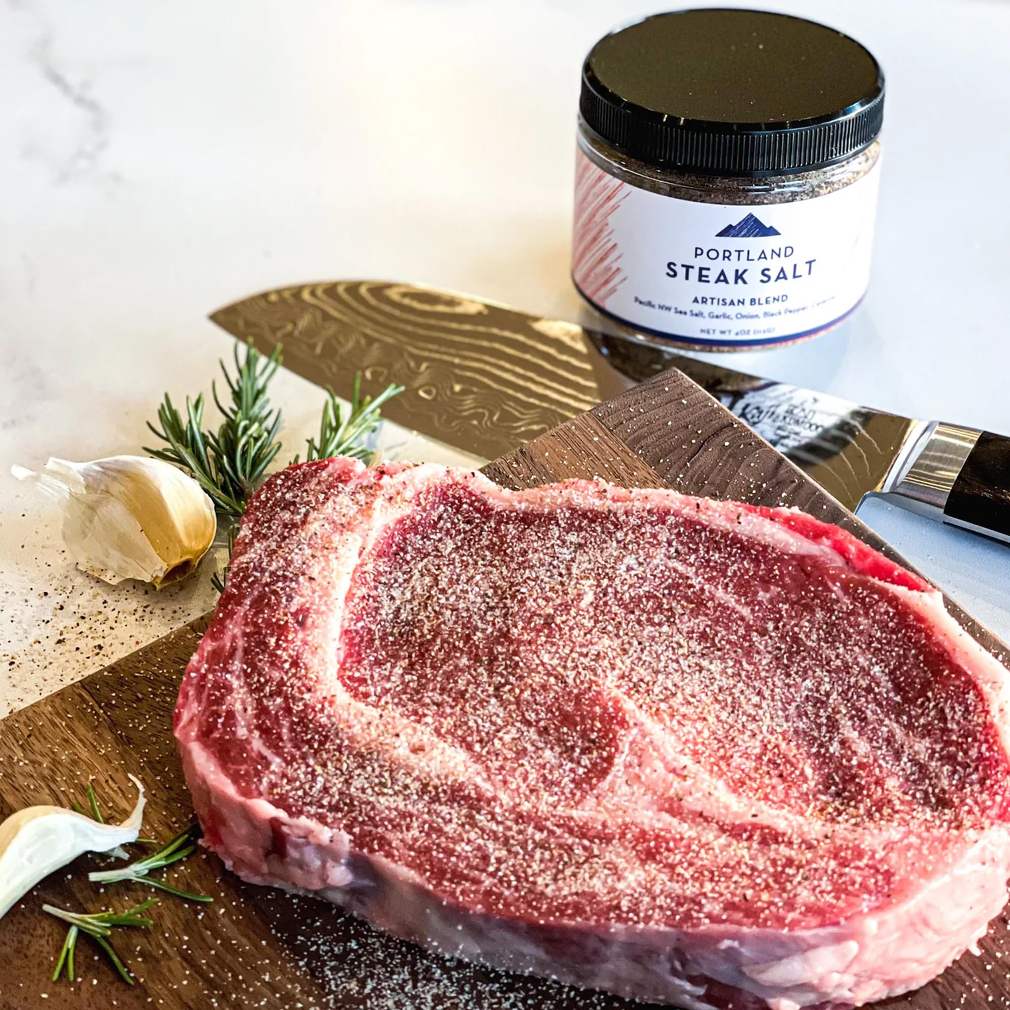 Portland Salt Co SPG sprinkling creates even distribution and flavor boost.