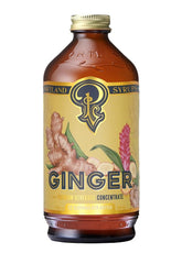Portland Syrups Ginger Syrup bottle displaying authentic flavor, perfect for cocktails.