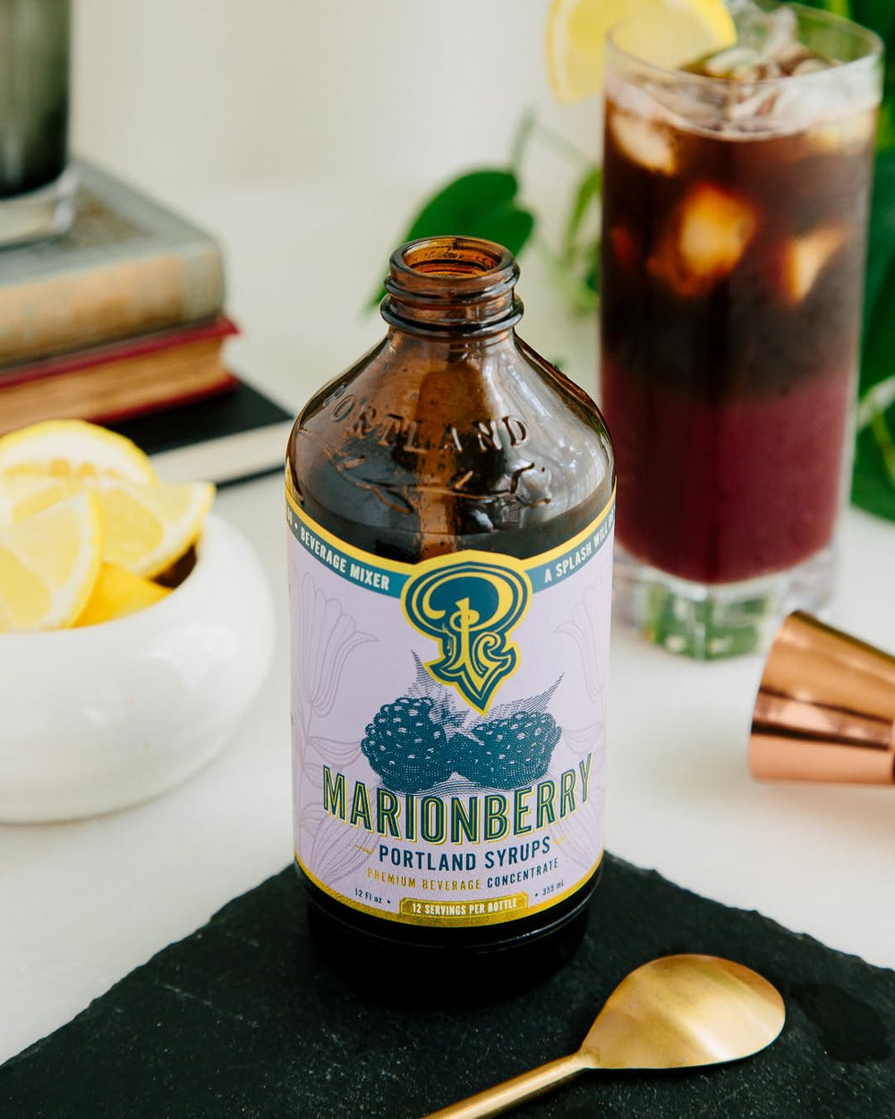 Portland Syrups Marionberry Syrup baked goods glaze adds fruity sweetness.