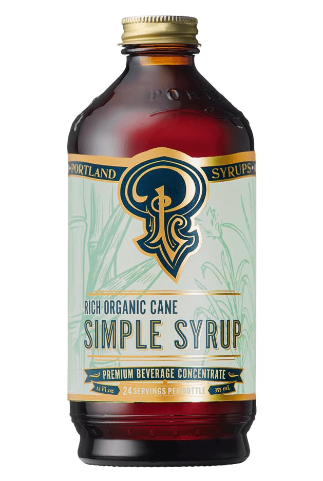 Portland Syrups Organic Cane Simple Syrup bottle showing smooth sweetness for drinks
